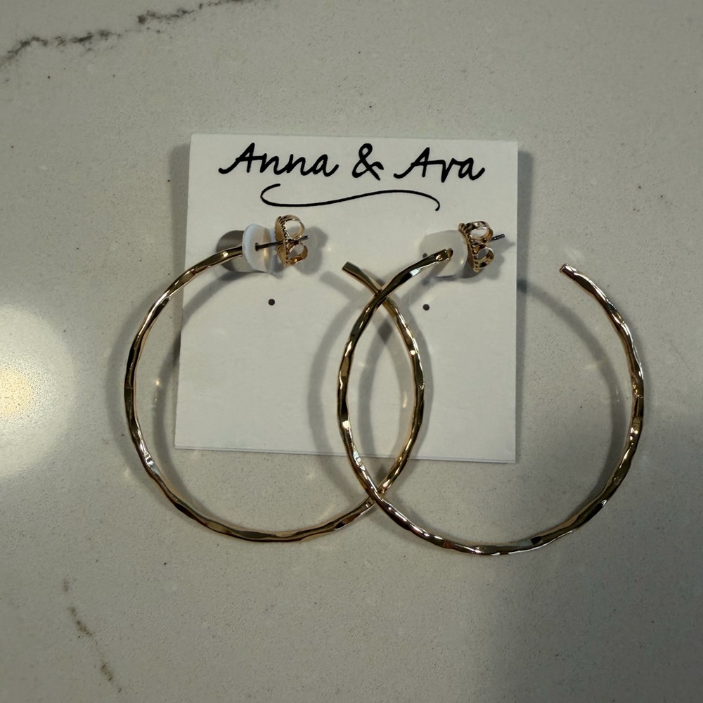 NEW Anna and Ava gold hoop earrings